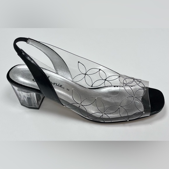 Annie Women’s Black Clear Block Dreas Heels - Picture 4 of 9